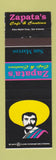 Matchbook Cover Zapata's Cafe Cantina Mexican Food College Station San Marcos CA