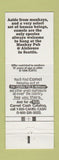 Matchbook Cover - Camel Cigarettes Monkey Pub Seattle WA