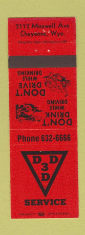 Matchbook Cover - 3D Service Cheyenne WY ORANGE