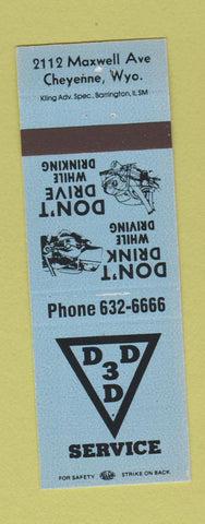 Matchbook Cover - 3D Service Cheyenne WY BLUE
