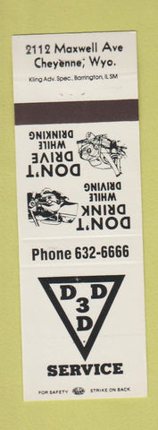 Matchbook Cover - 3D Service Cheyenne WY WHITE