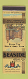 Matchbook Cover - Seaside Hotel Atlantic City NJ