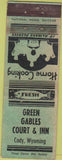 Matchbook Cover - Green Gables Court Inn Cody WY