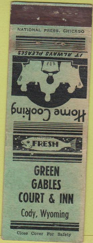 Matchbook Cover - Green Gables Court Inn Cody WY
