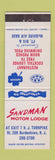 Matchbook Cover - Sandman Motor Lodge Bordentown NJ