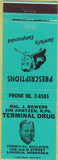 Matchbook Cover - Terminal Drug Lincoln NE