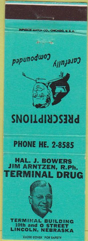 Matchbook Cover - Terminal Drug Lincoln NE