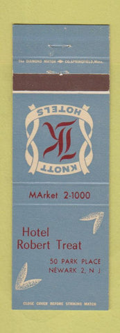 Matchbook Cover - Hotel Robert Treat Newark NJ