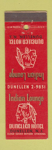 Matchbook Cover - Dunellen Hotel NJ Indian Lounge