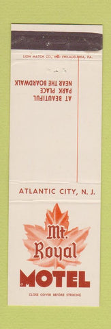 Matchbook Cover - Mount Royal Motel Atlantic City NJ