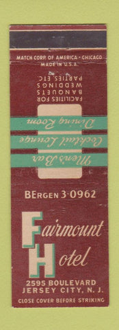 Matchbook Cover - Fairmount Hotel Jersey City NJ
