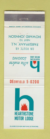 Matchbook Cover - Hearthstone Motor Lodge Parsippany NJ