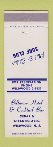 Matchbook Cover - Biltmore Hotel Wildwood NJ
