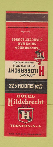 Matchbook Cover - Hotel Hildebrecht Trenton NJ