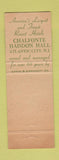 Matchbook Cover - Chalfonte Haddon Hall Atlantic City NJ