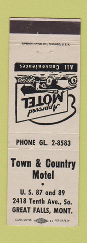 Matchbook Cover - Town and Country Motel Great Falls MT