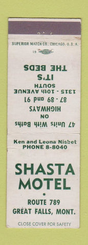 Matchbook Cover - Shasta Motel Great Falls MT