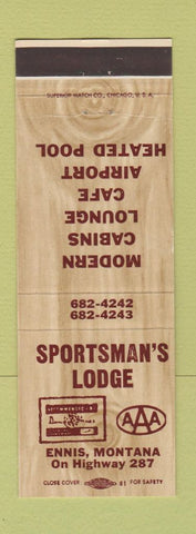 Matchbook Cover - Sportsman's Lodge Ennis MT