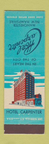 Matchbook Cover - Hotel Carpenter Manchester NH