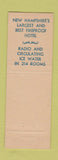 Matchbook Cover - Hotel Carpenter Manchester NH