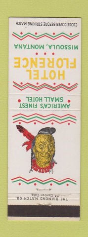 Matchbook Cover - Hotel Florence Missoula MT Indian
