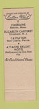 Matchbook Cover - Elizabeth Carteret Hotel Elizabeth NJ