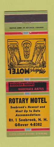 Matchbook Cover - Rotary Motel Seabrook NH
