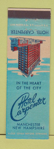 Matchbook Cover - Hotel Carpenter Manchester NH