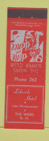 Matchbook Cover - Lakeside Hotel The Weirs NH low phone #