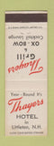 Matchbook Cover - Thayers Hotel Grill Littleton NH