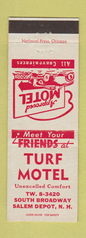 Matchbook Cover - Turf Motel Salem Depot NH