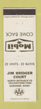 Matchbook Cover - Jim Bridger Court Gardiner MT Mobil oil gas WEAR