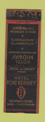 Matchbook Cover - Hotel Fort Kearney NE WORN #1
