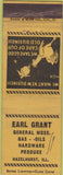Matchbook Cover - Earl Grant Hardware Hazelhurst IL pen marks