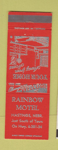 Matchbook Cover - Rainbow Motel Hastings NE