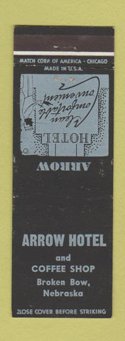 Matchbook Cover - Arrow Hotel Broken Bow NE Coffee Shop