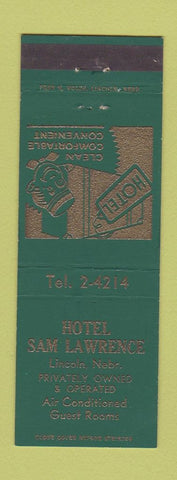 Matchbook Cover - Hotel Sam Lawrence Lincoln NE