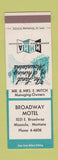 Matchbook Cover - Broadway Motel Missoula MT