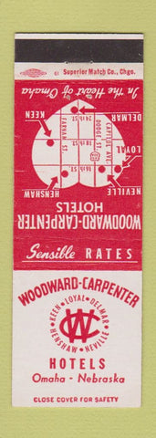 Matchbook Cover - Woodward Carpenter Hotels Omaha NE
