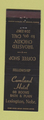 Matchbook Cover - Cornland Hotel Lexington NE