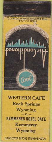 Matchbook Cover - Western Cafe Rock Springs Kemmerer WY