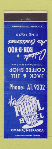 Matchbook Cover - The Hill Hotel Omaha NE