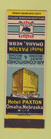 Matchbook Cover - Hotel Paxton Omaha NE