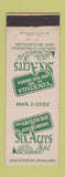 Matchbook Cover - Six Acres Hotel Manchester NH