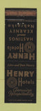 Matchbook Cover - Henry Hotels Hastings Kearney NE WORN