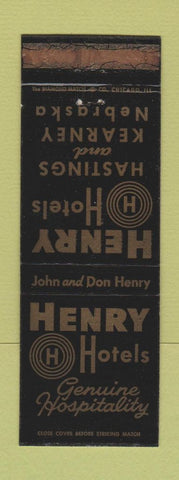 Matchbook Cover - Henry Hotels Hastings Kearney NE WORN