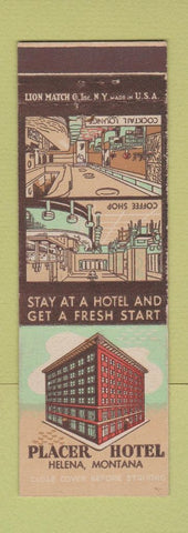 Matchbook Cover - Placer Hotel Helena MT