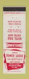 Matchbook Cover - Sunset Tower Lodge Holdrege NE low phone # Coffee Shop WHITE
