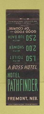 Matchbook Cover - Hotel Pathfinder Fremont NE