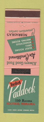 Matchbook Cover - Hotel Paddock Beatrice NE